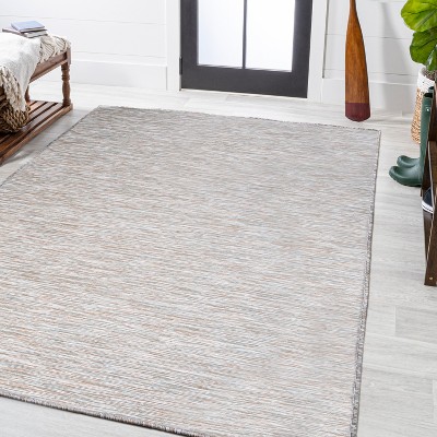 Ethan Modern 9' x 12' Gray Flatweave Synthetic Area Rug