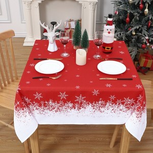 Holiday Party Tablecloth - Merry Christmas Print for Dining Room/Kitchen Decor - 1 of 4