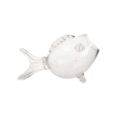 Beachcombers Gold Speck Glass Puffer Fish Vase Beach Coastal Flower Vase