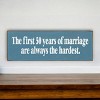 Slickblue Marriage Humor Wood Sign, 3.5x10 Solid Pine, Routed Slot & Shelf Edges, Multiple Colors - 3 of 3