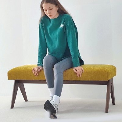 Morgan 47.2" Wide Benches Upholstered Seat With Upside Down "V" shape design Solid Wood Legs for Indoor Furniture - Maison Boucle