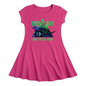 Girls' - How to Train Your Dragon - Night Fury Light Up The Night Fit & Flair Cap Sleeve Graphic Dress - 1 of 3