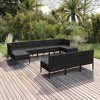vidaXL Garden Lounge Set Black - 2 of 4