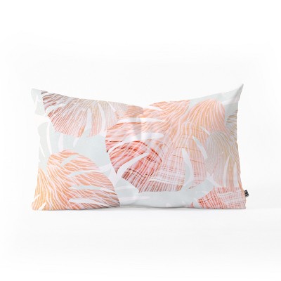 Iveta Abolina Beach Romance Ii Lumbar Throw Pillow White /Orange - Deny Designs