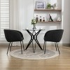 Set Of 2 Dining Chairs with Black Metal Legs,Boucle Fabric Dining Chair with Wing Back, Leisure Armchair Upholstered Accent Kitchen Chairs-Cuddlewood - 3 of 4