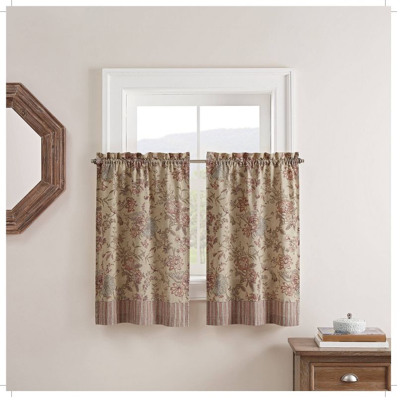 Set fo 2 36&#34;x52&#34; Lucchese Window Tiers Taupe - Waverly, 1 of 6