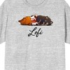 LOFI Girl Napping Cat Cow & Dog Crew Neck Short Sleeve Athletic Heather Men's T-shirt - 2 of 2
