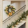 24 Inch Christmas Wreath for Front Door, Xmas Wreath with Bows, Gold Leaves & Ball Ornaments and Blue Artificial Flowers for Windows - 4 of 4