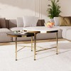Modern Round Nesting Coffee Table Set 2-Piece Black & White Sintered Stone Top Gold Base in 23.6''&17.7'' - 3 of 4