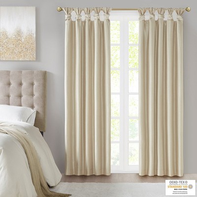 Grungis 50x84 Inch Polyester Twist Tab Lined Blackout Curtain Panels,Faux Silk Sheen Base Face Fabric Curtain for Living Room,Bedroom