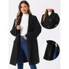 Allegra K Women's Button Down Stand Collar Long Sleeve Belt Winter Classic Long Coat - 2 of 4