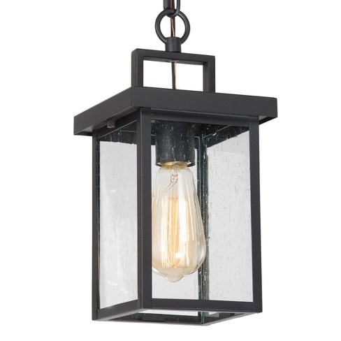 Black Weatherproof Outdoor Lantern with LED Candle, 9.5