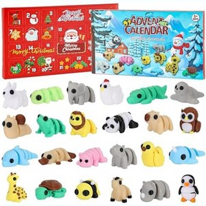 Aoibox 2025 Advent Calendar Set 24 Piece 3D Printed Animal Fidget Toys for Kids Christmas Countdown Miniature Animal Party Favors - 1 of 4