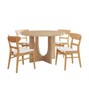Christopher Knight Home Eliana 5pc Wood Upholstered Dining Set - 1 of 4