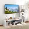 Tangkula Book Shelf TV Stand for 50" TV L-Shaped Entertainment Center with Storage & 3 Tier Bookshelf Wood Television Stands Modern White - 2 of 4