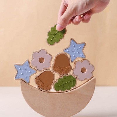Huxxion Wooden Balancing Blocks, Wooden Montessori Toys KL12
