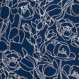 deep sea navy poetic floral