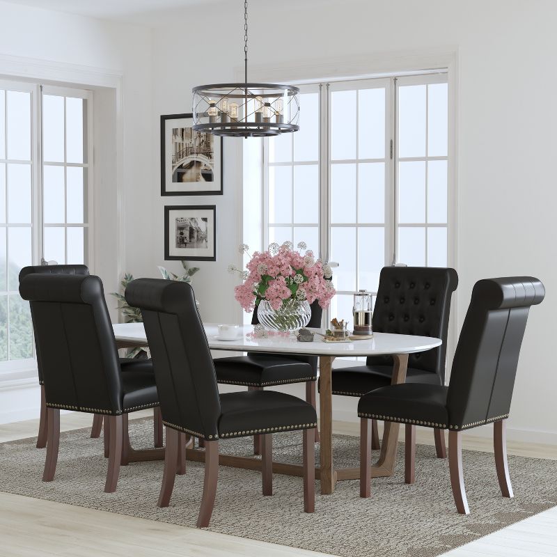 Flash Furniture Set of 6 HERCULES Series Parsons Chairs with Rolled Back, Accent Nail Trim, 2 of 12