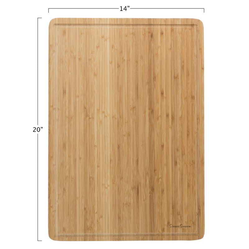 Extra-Large Bamboo Cutting Board - Eco-Friendly Thick Chopping and Serving Board with Juice Groove by Classic Cuisine (Light Brown), 5 of 9