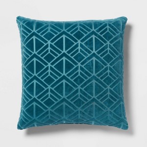 Euro Carved Velvet Jacquard Decorative Throw Pillow - Threshold™ - 1 of 4