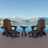 WestinTrends Malibu Folding Adjustable Adirondack Chair with Retractable Ottoman and Cup Holder (Set of 2), Red - 2 of 4