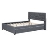 TIRAMISUBEST Full/Queen Size Upholstered Platform Bed with Brick Pattern Headboard and Trundle, Linen Fabric Bed Frame with Slats Support - 4 of 4