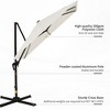 DOMETOUR 8FT Cantilever Patio Umbrella, 360° Rotation, Aluminum Hanging Umbrella, 3-Position Tilt, Crank & Cross Base, Cream White - 4 of 4