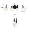 LNC Charm Matte Black Bathroom Vanity Light with Clear Glass Shades, Modern, 2-Light, 3-Light, 4-Light - 4 of 4
