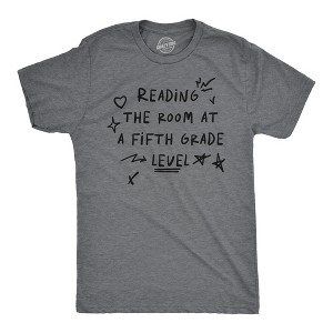 Mens Funny T Shirts Reading The Room At A Fifth Grade Level Sarcastic Tee For Men - Crazy Dog Men's T Shirt - 1 of 4