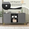 Dexmalle White Modern TV Stand for TVs up to 55 Inches with Adjustable Shelf and Metal Legs - 4 of 4