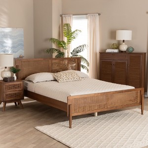 Baxton Studio Gardwin Mid-Century Modern Ash Walnut Finished Wood Platform Bed - 1 of 4