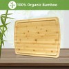 20"x15" Large Wood Cutting Board for Kitchen, Bamboo Cheese Charcuterie Board with Handles - image 3 of 4