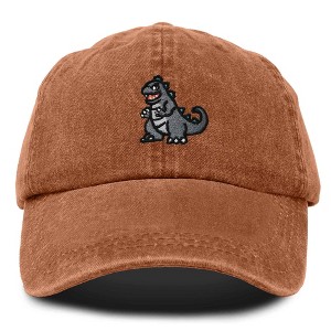 Dalix Giant Lizard Zilla Embroidered Cotton Dad Hat Baseball Cap Adjustable Glow in the Dark Mens - 1 of 4