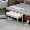 NicBex Modern 31.5" Bedroom Bench Wood Accent Stools with Button Tufted for Bedroom and Entryway - 3 of 4