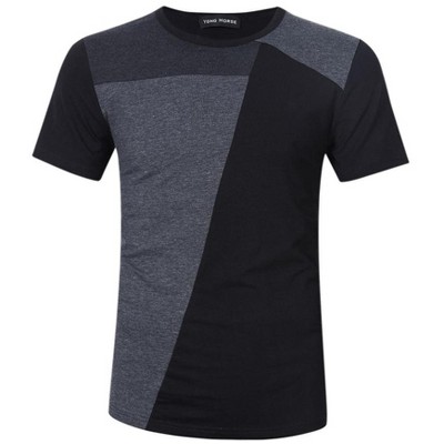 YESFASHION Men's Color Block T Shirts Round Neck Short Sleeve Summer Tee Tops