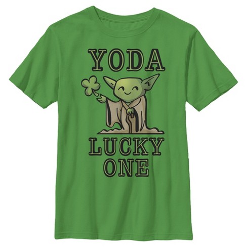 Boy's Star Wars St. Patrick's Day Cartoon Yoda Lucky One T-shirt ...