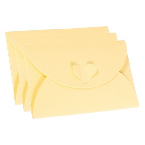 Unique Bargains Mini Pearlescent Paper Heart Shaped Clasp Envelopes 12 Pcs - 1 of 4