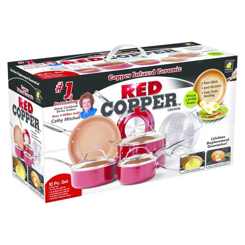 red copper cookware as seen on tv