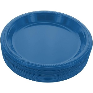 Disposable Plastic Plates, 10.4 Inches Plastic Dinner Plates, Strong and Sturdy Plates for Party, Holiday, Picnic, or Travel Party Plates, Pack of 50 - 1 of 4