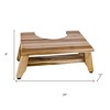 HomeRoots 8" Natural Solid Teak Bathroom Toilet Stool - 3 of 4