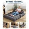 3 in 1 Folding Sofa Bed, Convertible Sleeper Chair with Pillow, Portable Fold Out Chair Bed, Comfy Floor Sofa with Back Support for Living Room,Beige - 3 of 4