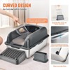 Munora 6" Deep Odor-Free Cat Litter Box, Stainless Steel with Filtering Foot Board - 3 of 4
