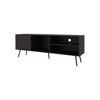 63" Melamine Multistorage TV Stand with Door, Open Storage, Conical Legs, and Scratch-Resistant Surface for Living Room and Bedroom - 2 of 4