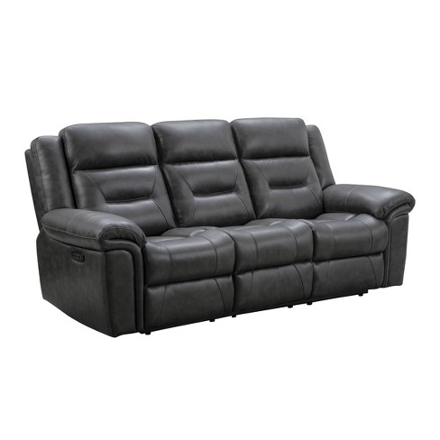 Keizer Leather Triple Power Reclining, Triple Reclining Leather Sofa