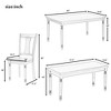 NicBex Dining Room Table Set for 6 Dining Table with MDF Tabletop, 4 Wooden Chairs and 1 Bench for Dining Room, Walnut - 2 of 4