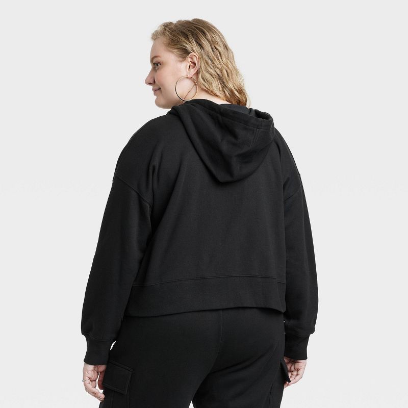 Women's Cropped Hooded Zip-Up Sweatshirt - Universal Thread™, 3 of 9