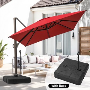 Crestlive Products 10'x 13' Patio cantilever Umbrella with Base Set High-strength Aluminum Pole with 360°Rotation 5 Heights Adjustable - 1 of 4