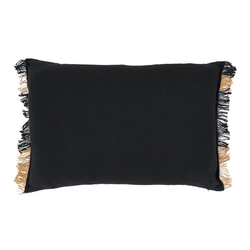 Saro Lifestyle Oversized Plaid Pattern Down Filled Throw Pillow, Black, 13"x20", 2 of 4