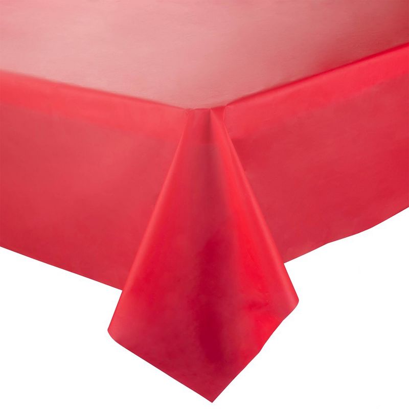 Smarty Had A Party Red Rectangular Disposable Plastic Tablecloths (54" x 108") (96 Tablecloths), 1 of 2