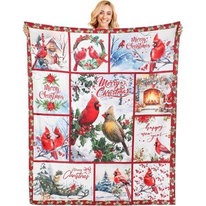Red Birds Gifts Christmas Blanket Super Soft and Warm Flannel Blankets for Couch Sofa Decor Adults Women Men Gifts Christmas Gift. - 1 of 4